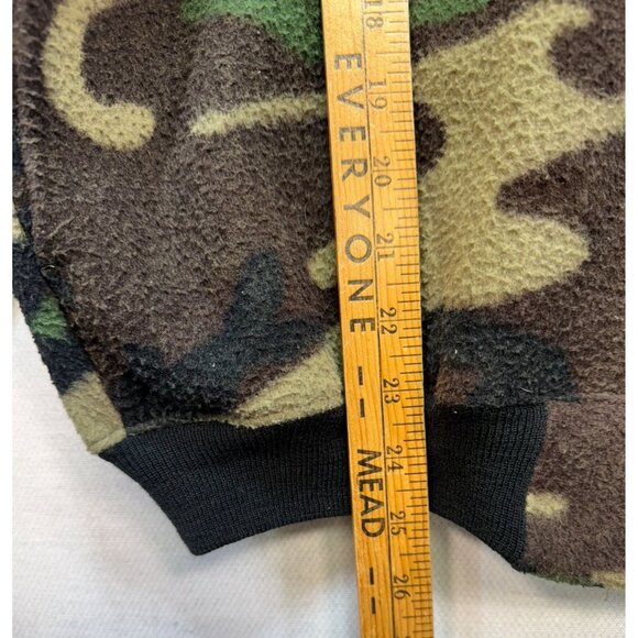 Vintage Saftbak Camo Fleece Jacket Mens S/M Green Brown - Picture 6 of 16